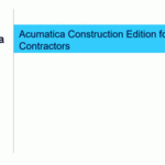 Acumatica Construction Edition for General Contractors